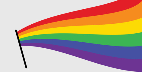 Waving Vector Flag with lgbt colors lines