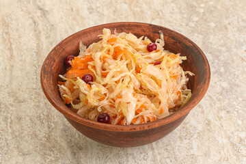 Fermented cabbage - sauerkraut in the bowl