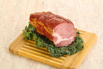 Delicous pork cured meat isolated