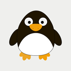 Cute baby penguin cartoon. Vector