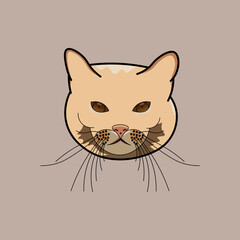 Vector illustration of a cat logo cartoon character in a unique style perfect for stickers, icons, logos and advertisements