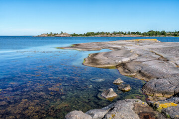 Fototapeta na wymiar A beautiful view of the S.t Anna archipelago in the Baltic sea