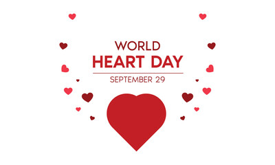 World Heart Day campaign vector, September 29 World Heart Day logo