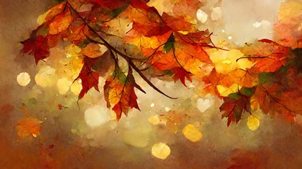 Foto op Canvas abstract autumn illustration ai generated art © zea_lenanet