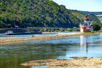 Rhein bei Kaub, Niedrigwasser