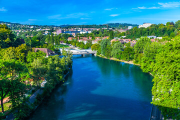 Fototapeta na wymiar River Aare in Bern, Switzerland.