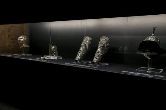 Equipment of a Thraex Gladiator at the Archaeological Museum of Alicante