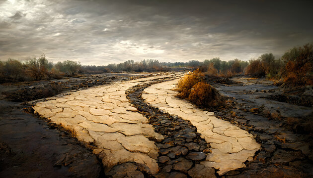 River dries up