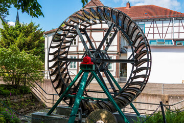 Wasserrad in Vlotho, Denkmal und Erinnerung an die Wassermühlen der Region