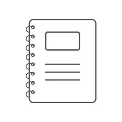 Fototapeta na wymiar Notebook with rounded corners outline icon. Wireframe scratch pad. Vector stock