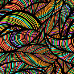 Seamless pattern multicolored leaves. Vector illustration