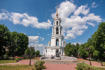 Bell tower of the Resurrection Cathedral in Shuya, Russia.
