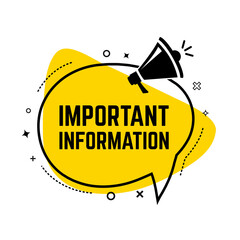 important information yellow banner for web design. Vector illustration