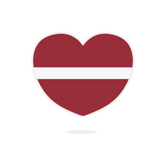 Latvia heart flag isolated on white background. Flag of Latvia in the shape of a heart. Flag of Latvia vector illustration