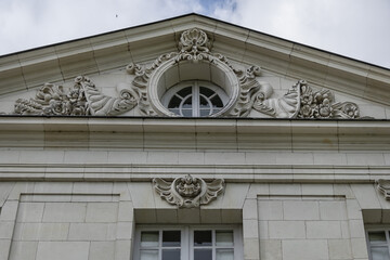 Fototapeta na wymiar Architectural fragments of beautiful facades on Nantes Quai Turenne. Nantes, Loire Atlantique, France.
