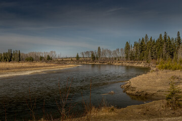 Channels from the Red Deer river cut through the park. Markerville NA, Red Deer County, Alberta, Canada