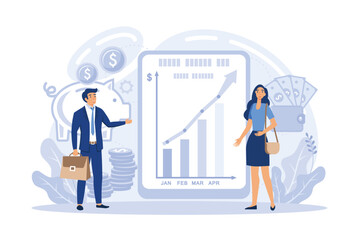 We have solution, business investment, new ideas solution scenes Teamwork and brainstorming. Team and new startup. Leadership and financial activities. vector illustration