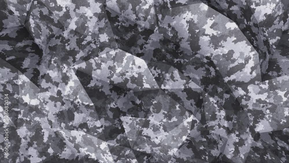 Aufkleber realistic looping 3d animation of the city or urban camouflage pattern moving polygonal surface rend