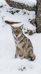 Obraz premium Coyote in the Snow