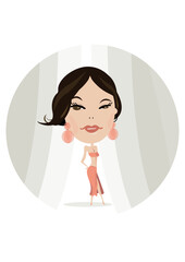 womann, vector, illustration, fashion, cartoon, lady, sexy, smile, face, hair, people, person, smiling, character, 