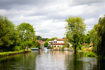 Broxbourne 14th August 2021: Curve of the river Lea
