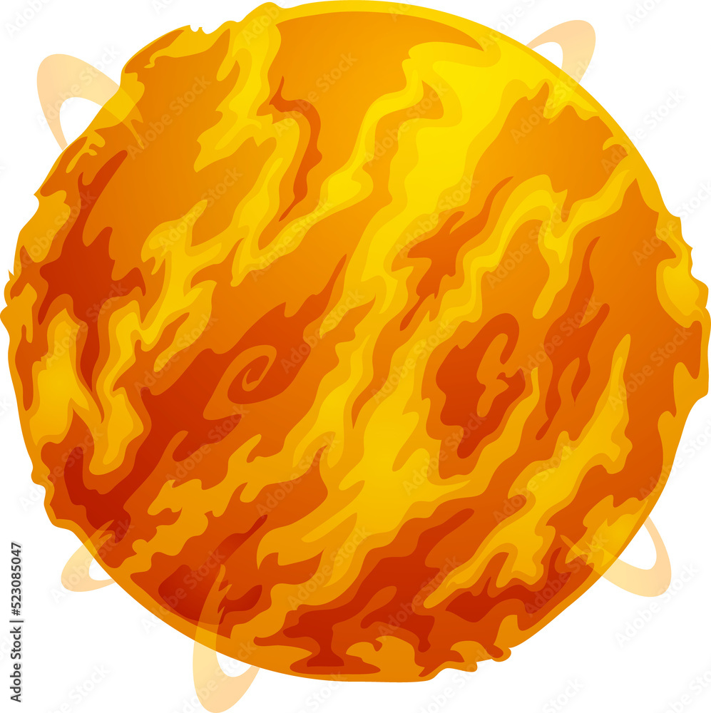 Poster outer space globe, burning planet in atmosphere