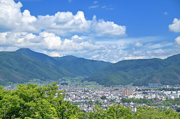 Fototapeta na wymiar 城山公園からの眺め　長野県松本市