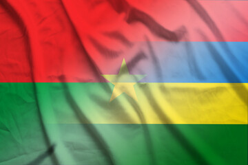 Burkina Faso and Mauritius political flag transborder negotiation MUS BFA