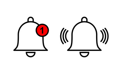 Bell icon vector. Notification sign and symbol for web site design