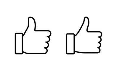 Like icon vector. Thumbs up sign and symbol. Hand like