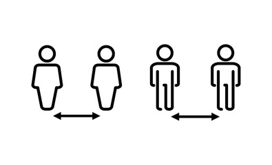 Social distance icon vector. social distancing sign and symbol. self quarantine sign