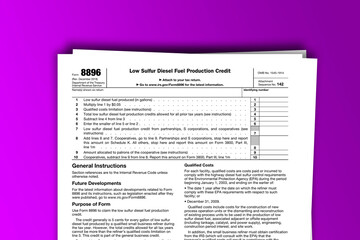 Obraz premium Form 8896 documentation published IRS USA 43567. American tax document on colored