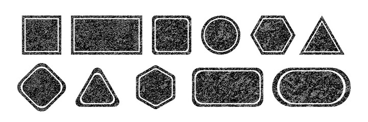 Set of geometric shapes, vector design, black on white background
