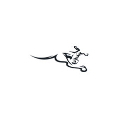 Abstract Simple Kangaroo Logo Design