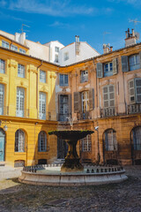 Place d'Albertas Fountain at Provence, France.