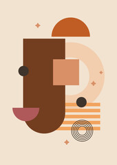 Vector illustration. Abstract poster set. Contemporary backgrounds. Mid century wall decor. Design elements for book cover, page template, print, card, brochure, magazine, poster. 60s, 70s graphic.