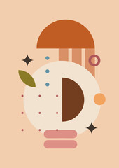 Vector illustration. Abstract poster set. Contemporary backgrounds. Mid century wall decor. Design elements for book cover, page template, print, card, brochure, magazine, poster. 60s, 70s graphic.