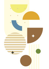 Abstract boho poster compositions. Minimal geometric posters. Boho wall decor.