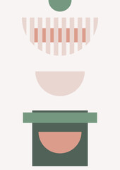 Abstract modern background. Backgrounds with geometric balancing shapes. Boho wall decor. Modern geometric compositions and forms. Posters with abstract shapes, vector