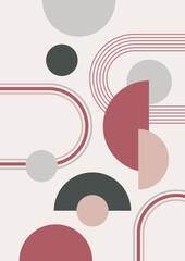 Fototapeta premium Abstract modern background. Backgrounds with geometric balancing shapes. Boho wall decor. Modern geometric compositions and forms. Posters with abstract shapes, vector