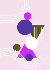 Modern minimalist abstract aesthetic illustrations. Bohemian style wall decor. Collection of contemporary artistic posters.