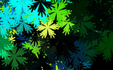Dark Blue, Yellow vector doodle texture with flowers.