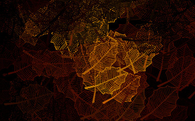 Dark Green, Yellow vector doodle pattern with leaves.