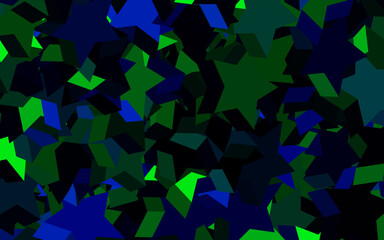 Dark Blue, Green vector layout with bright stars.