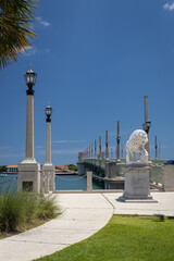 Bridge of Lions in St Augustine, Florida on a beautiful sunny day