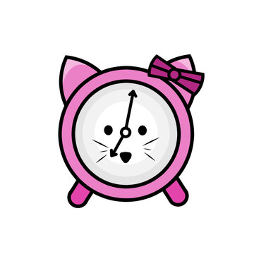 illustration vector of weker clock cat 