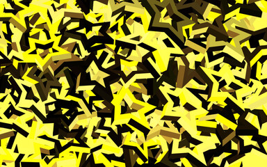 Dark Yellow vector backdrop with small and big stars.