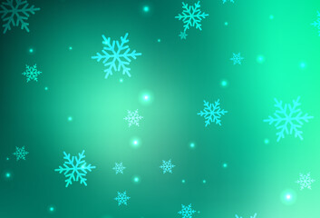 Fototapeta na wymiar Light Green vector backdrop in holiday style.