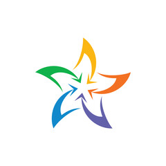abstract star logo design