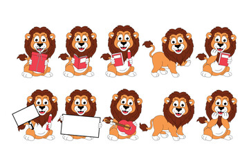 cute lion animal cartoon graphic